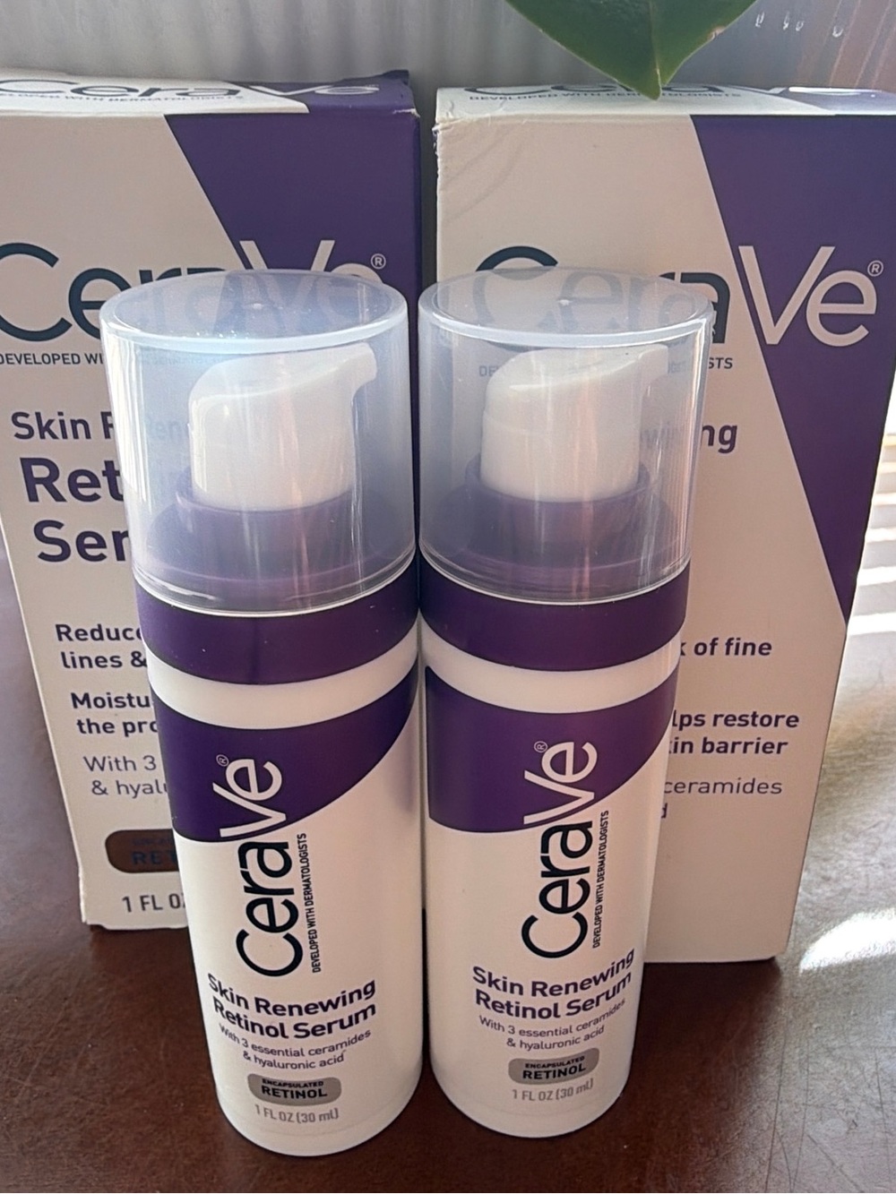 BUNDLE of 2, rave White & Purple Retinol-Style Skin Serum Display